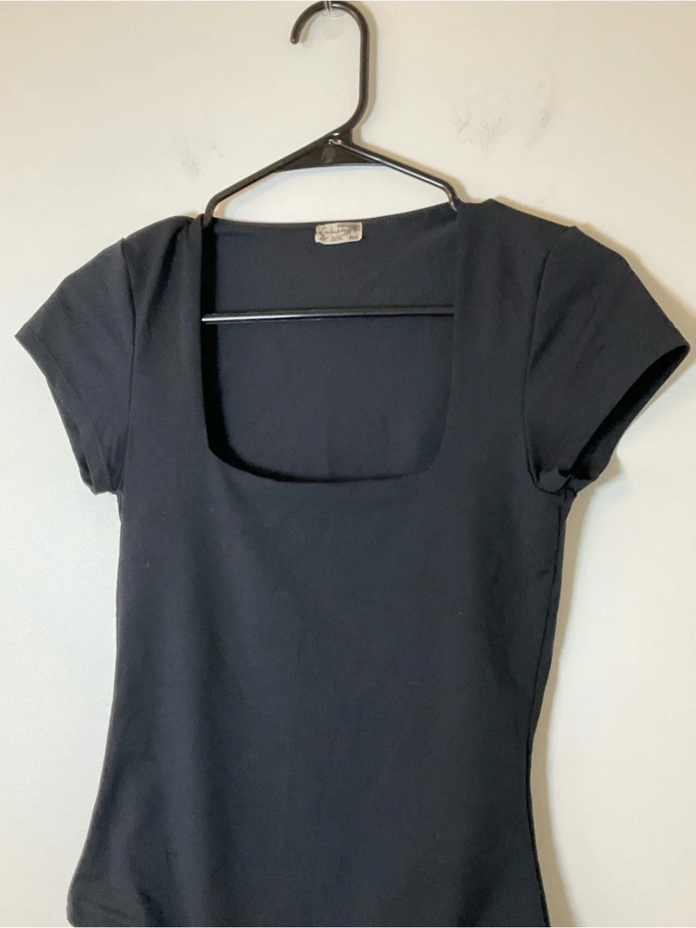 Free People Black Square Neck Bodysuit Size Small